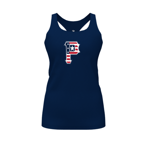 [FT0TRBNV-FYS-LOGO1] Decker Racerback Tank Top (Female Youth S, Navy, Logo 1)
