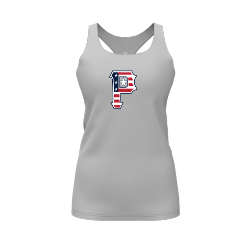 [FT0TRBGY-FYS-LOGO1] Decker Racerback Tank Top (Female Youth S, Gray, Logo 1)