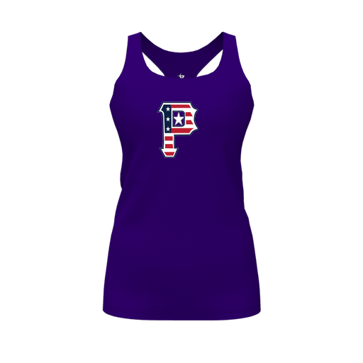 [FT0TRBPP-FYS-LOGO1] Decker Racerback Tank Top (Female Youth S, Purple, Logo 1)
