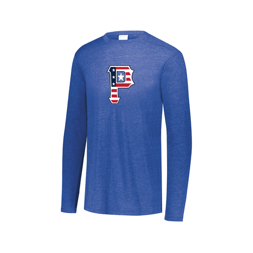 [FTLCUBRY-AXS-LOGO1] Decker Men's Tri-Blend T-Shirt - Long Sleeve (Adult XS, Royal, Logo 1)