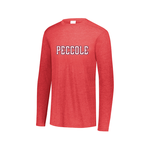 [FTLCUBRD-AXS-LOGO2] Decker Men's Tri-Blend T-Shirt - Long Sleeve (Adult XS, Red, Logo 2)