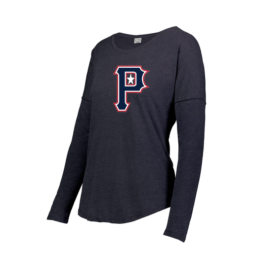 [FTLCUBNV-FAXS-LOGO3] Decker Women's Tri-Blend T-Shirt - Long Sleeve (Female Adult XS, Navy, Logo 3)